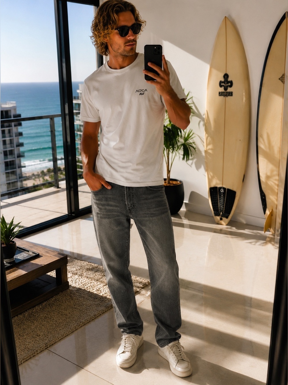 AG Adriano Goldschmied Tellis Modern Slim Gray Wash Stretch Jeans Men’s 30
